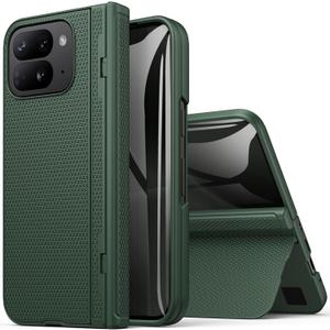 BXYJY for Google Pixel 10 Pro Fold Case, Slim with Kickstand, Hinge Protection, Privacy Tempered Screen Protector, 360 Full Body Rugged Shockproof Protective Phone Case for Pixel 10 Pro Fold, Green
