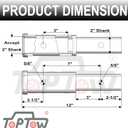 TOPTOW Hitch Extender, Fits for 2 inch Receiver, 7 inch Extension Length, with 5/8 inch Hitch Pin (black)