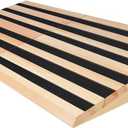 8" Rise Wooden Threshold Ramp for Home Steps, Door Ramp for Wheelchair/Walker/Cart/Scooter, Multipurpose Door Ramp with Non-Slip Stripes(35.4" W*8.0" H, Solid Wood, 800LBs Capacity)
