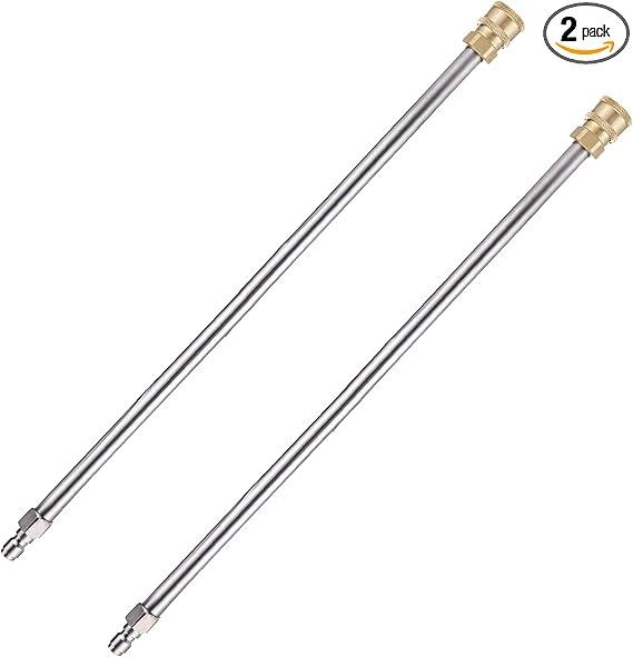 Pressure Washer Extension Wand, 16 Inch Stainless Steel Power Washer Lance with 1/4 Inch Quick Connect Fitting, Replacement Extended Rod for Spray Gun