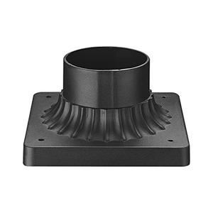 Darkaway Outdoor Post Light Base Mount, Post Light Adapter 3'' Pier Mount Base with Matte Black Finish for Deck Porch Patio, 5.5" W x 5.5" D x 2.75''H (1Pack, Black)