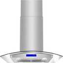COSMO COS-668ICS750 30 in. Lumin Collection 380 CFM Ducted Island Range Hood, Soft Touch Controls, LED Lights, Stainless Steel