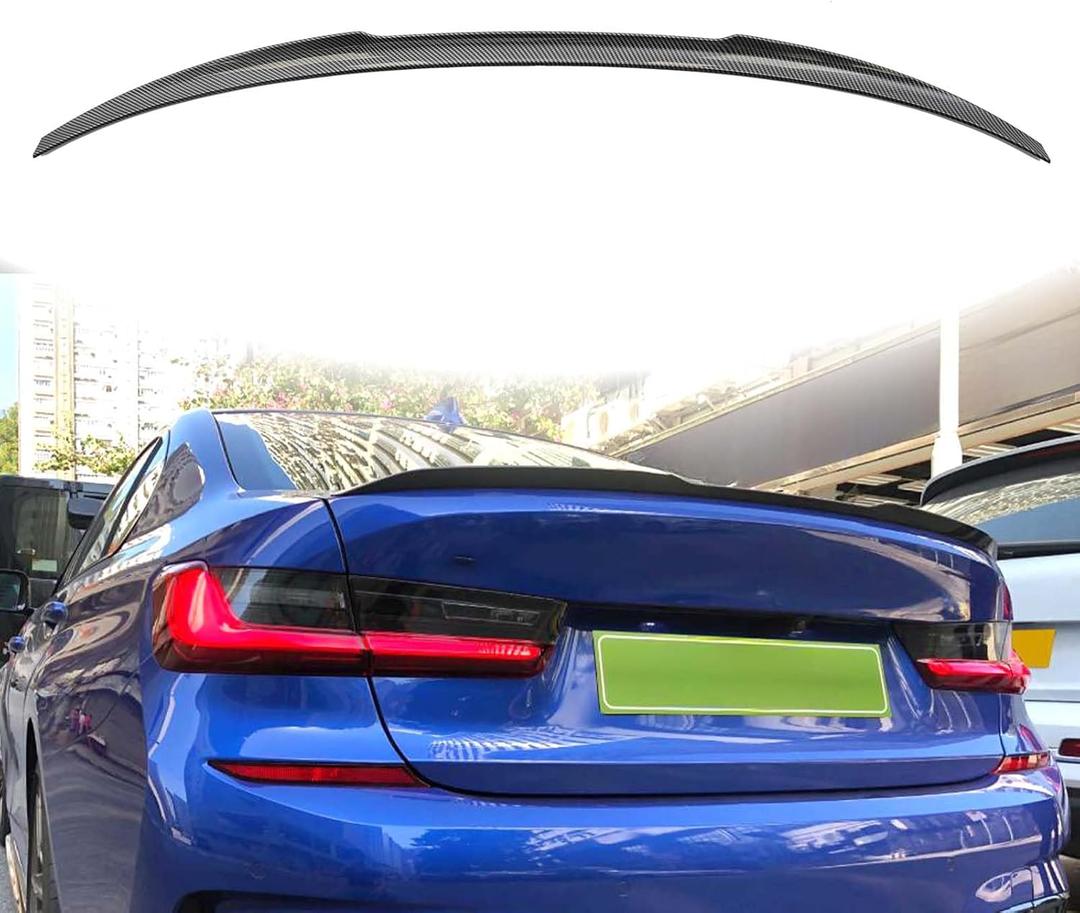 Rear Trunk Spoiler Compatible with BMW 3 Series G20 G28 M3 Style Rear Trunk Lip Tail Lid Spoiler Wing Carbon Look