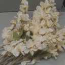 6PCS Champagne Delphinium Artificial Flower Lifelike Faux Larkspur Silk Flowers Plant 35.43'' Long Stem Blossoms Flowers for Tall Vase Floral Arrangements Home Table Wedding Decor(Champagne)