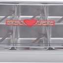 Divided Serving Tray with Lid, Stainless Steel 6 Removable Compartment Condiments Box with 6 Spoons, Snackle Box Container Food Storage Fruit Veggie Tray for Fridge Party Entertaining Picnic