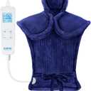 RENPHO Electric Heating Pad for Back, Mothers Day Gifts & Birthday Gifts for Mom Dad Women Men, FSA Eligible & HSA Store, Neck and Shoulder Heat Pad, Fast Heating, 24"x33", ETL Certified, Dark Blue