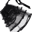 Gatuida Tulle Skirt for Women Dance Belt Gothic Steampunk Costume Tie Half Skirt Wedding Black
