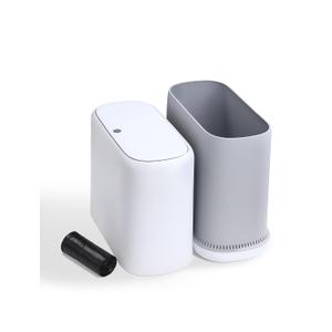 Bathroom Trash Can with Lid, Slim 2.3 Gallon Vacuum adsorption Garbage Bin, Narrow Press Top Waste Basket for Odor Control & Dog Proof for Bathroom Bedroom Office Home