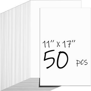 50 Sheets White Cardstock 11x17, Cover Cardstock 92lb/250gsm for Invitations, Thick Paper Card Stock for Crafts, Printer Card Stock Paper for Menus, Business Cards, Posters
