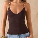 SOLY HUX Women's Summer Cami Tops Slim Fit V Neck Spaghetti Strap Criss Cross Going Out Top Camisole (Black, L)