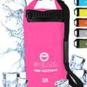 Floating Cooler Bag Roll Top Insulated Dry Backpack  Leak Proof, Collapsible, Waterproof Cooler with Padded Shoulder Strap - Perfect for Kayaking Fishing Beach Hiking -15L (Pink)