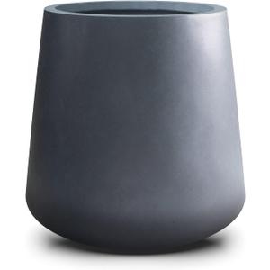 Kante Round Concrete Planters Outdoor Indoor Decorative Plant Pot, Charcoal, 12.2"H