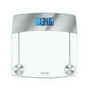 Taylor Digital Scales for Body Weight, Extra Highly Accurate 440 LB Capacity, Unique Blue LCD, Stainless Steel Accents GlassPlatform, 12.4 x 12.4 Inches, Clear