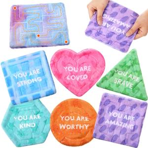 6 Pack Fabric Marble Maze Mat Bulk Fidget Maze Sensory Mats Pad Stress Relief Anxiety Toys Classroom Calming Corner Supplies for Kids Teens Home School Christmas Rewards Gifts (Assort Style)