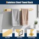 10 Pcs Brushed Gold Bathroom Hardware Accessories Set, 23.6 Inch Bath Towel Bar Kit with Towel Racks Ring and Hooks Paper Holder, 304 Stainless Steel Bathroom Hardware Set for Wall Mounted