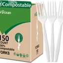 100% Compostable No Plastic Knives Forks Spoons Utensils, The Heavyweight Heavy Duty Flatware is Eco Friendly Products for Lounge Party Wedding BBQ Picnic Camping.