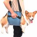 COODEO Dog Carry Sling, Emergency Backpack Pet Legs Support & Rehabilitation Dog Lift Harness for Nail Trimming, Dog Carrier for Senior Dogs Joint Injuries, Arthritis, Up and Down Stairs (L, Blue)