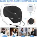 Jiaao Neck Pillow Airplane, 2025 Upgraded Memory Foam Travel Pillow for International Flights, Adjustable Clasp, Storage Bag, Advanced Neck Support for Road Trips, Home, Office, and Gaming