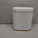 ELPHECO Automatic Motion Sensor Trash Can - 2 Gallon Slimline for Bathroom, Bedroom, Kitchen, Office - White with Gold Trim (Golden)