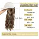 Synthetic Wig Hat with Natural Wave hair Extensions attached for woman Baseball cap wig Mix Brown Blonde curly wavy Hairstyle Adjustable Beige Hat Wig (Mi brown blonde, 22inch)