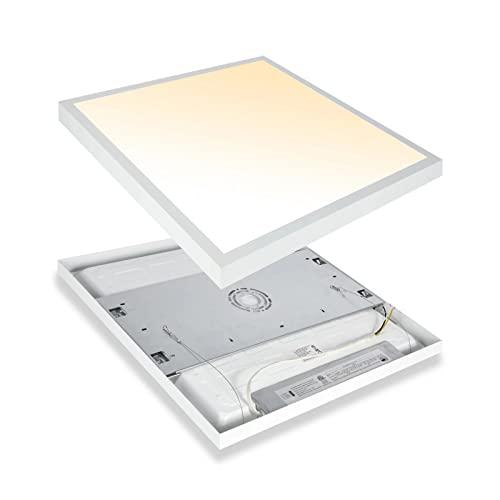 Mcacggo 2x2 FT Surface Mount LED Panel Light Dimmable & 3 Color Selectable 3000K/4000K/5000K - 40W 24x24 Inch LED Flush Mount Ceiling Light Low Profile, 100-277V, Bright 4400LM, ETL Listed, 2 Pack