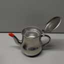 Stainless Steel Teapot with Removable Strainer, 30oz Gooseneck Pour Over Kettle for Loose Leaf Tea & Pour-Over Coffee, Modern Silver small coffee Tea Pot Infuser for 1-3 People, Home, Kitchen, Hotel