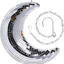 Disco Ball Moon Shape Decoration for Party, Room, Home, Bar, Hanging Disco Decoration Retro Reflective Disco Ball Light Fashion Home Decor (8")