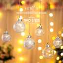 Christmas Ornaments Ball Set-Shatterproof Clear Plastic Decorative Baubles for Xmas Tree House Holiday Wedding Party Decoration,20pcs White (Style 4)