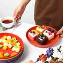 Tioncy 16 Pack Wheat Straw Dinner Plates 9 Inch Unbreakable Toddler and Children Dinner Plates Set Microwave & Dishwasher Safe Reusable Healthy Plate for BBQ, Travel, Events, 16 Colors