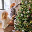 30pcs Velvet Christmas Ornaments, 2.36" Shatterproof Christmas Balls in 3 Neutral Brown Tones, Beige Xmas Tree Decorations Set for Holiday Decor