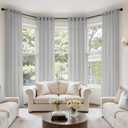 MIULEE Grey Linen Curtains 102 Inch Long 4 Panels Light Filtering Window Drapes with Rod Pocket Back Tab for Living Room Bedroom Farmhouse Decor 42" W x 102" L Inches