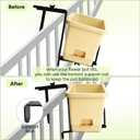 VIVIKEN Planter Box Brackets, Adjustable Flower Brackets for Deck Railing, No Drill Window Bracket for Outdoor Planters-4 Pack