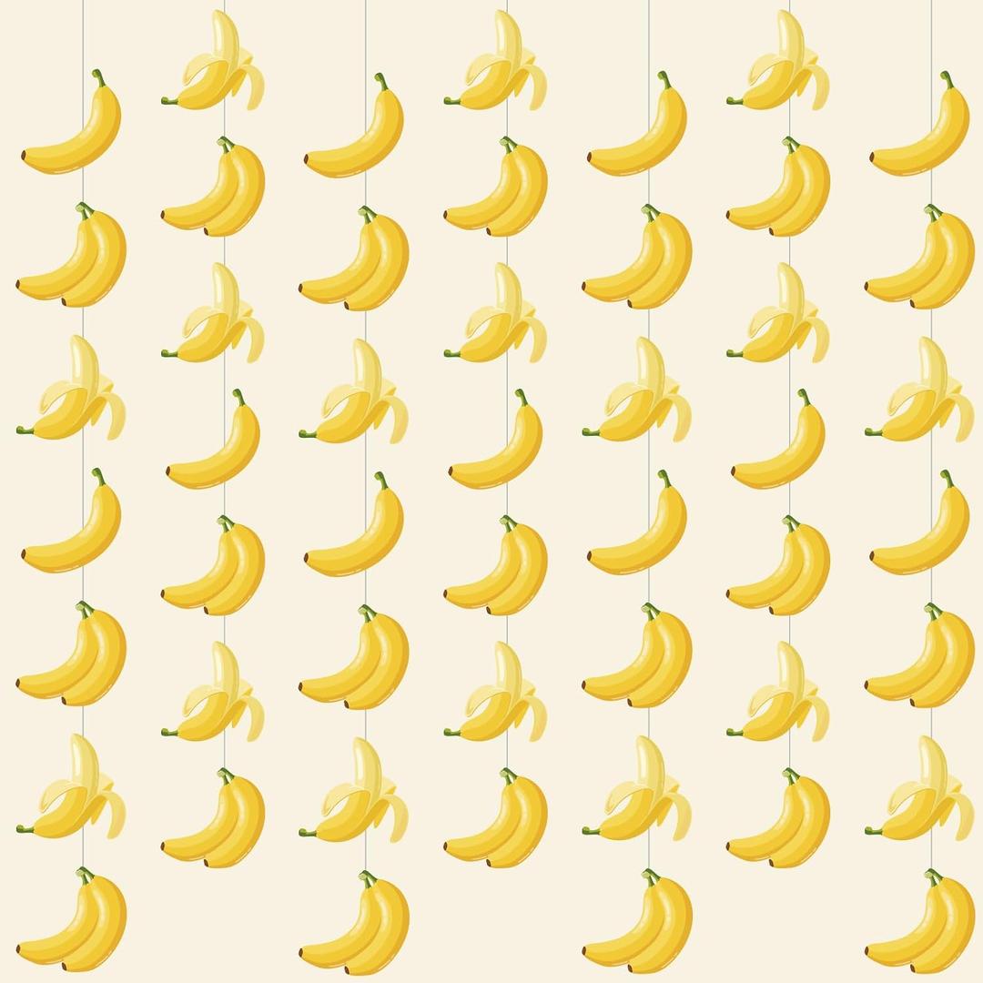 8 Pcs Banana Hanging party Decoration Banana Yellow Garland Banner Fruit Hanging Paper Cutouts Banner for Birthday Party Baby Showers Fruit Themed Decoration Supplies