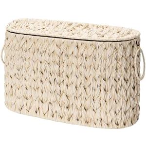 Toilet Paper Storage Basket with Lid, Freestanding Toilet Paper Holder, Bathroom Organizers and Storage, Wicker Basket for Bathroom Storage, Butter Milk