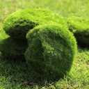 Artificial Moss Blocks for Garden Decoration, 6-Piece Set, Green Decorative Moss Stones Suitable for Ecological Tanks, elf Gardens(Realistic Green Faux) Fake Moss