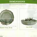 Large Ceramic Bird Bath Bowl Only, 10" Shallow Ground Bird Bath, Handmade Ceramic Birdbath Bowl for Outdoors, Wildlife Water Bowl for Outside, Garden, Tabletop, Balcony and Lawn