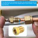 PATIKIL 1/4 SAE Male x 3/8 SAE Female Brass Flare Tube Fitting, 2 Pack Pipe Fitting Reducer Gas Adapter Hex Coupling with Sealing Tape for HVAC Fuel Oil Air Natural Gas Line Connection