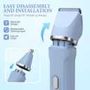 5-in-1 Bikini Trimmer for Women, IPX7 Waterproof Electric Razors Shaver, Cordless Body Hair Trimmer, Facial & Pubic Hair Removal, Ceramic Blade (Sky Blue)