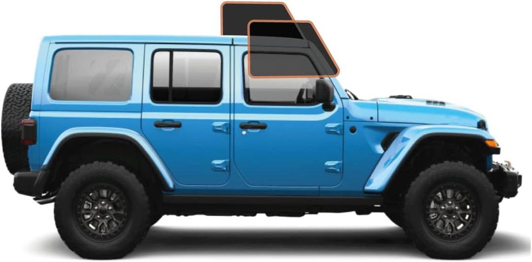 DIY-MotoShield Pro Premium Professional 2mil Precut Ceramic Window Tint Film for 2018-2021 Jeep Wrangler 4 Door Hard Top  (Front Driver/Passenger 15%)
