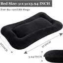Coohom Deluxe Plush Dog Bed Pet Cushion Crate Mat,Fulffy Comfy Kennel Anti-Slip Washable Pad for Medium Large X-Large Dogs(XX-Large, Black)