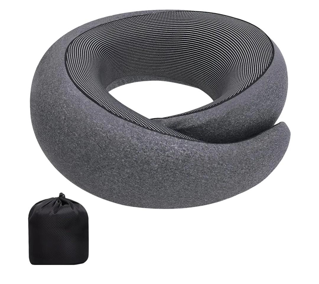 Neck Pillow Airplane, 360º Ergonomic Design Premium Memory Foam Travel Pillows for Airplane, Car & Office