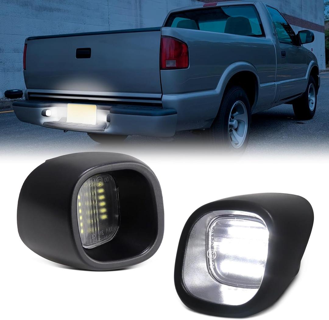LED License Plate Light Tag Lamp Assembly for Chevrolet Chevy Blazer S10 GMC Jimmy Sonoma Oldsmobile Bravada, 6000K White 2PCS