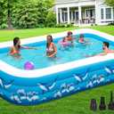 Large Inflatable Pool for Adults Kids, 130" X 72" X 22" Blow-up Pools Inflatable Swimming Pool with Pump, 2026 Oversized Thickened Family Inflatable Kiddie Pool for Backyard Garden Summer Outdoor