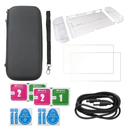 For Nintendo OLED Switch - Clear Protective Shell Hard Case Cover and Black Carrying Bag and Screen Protector to Protects From Accidental Bumps, Scratches