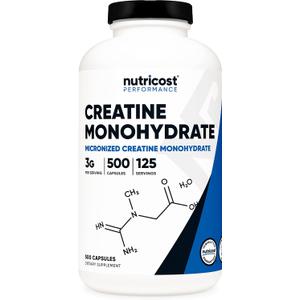 Nutricost Micronized Creatine Monohydrate (3,000mg) 500 Capsules