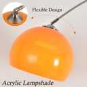 Orange Arc Floor Lamp with Acrylic Shade,Arch Reading Lamp Floor Standing,Mid Century Modern Orange Standing Lamp for Living Room Bedroom
