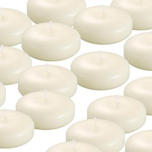 36 Pack Floating Candles, 3 Ivory Unscented Dripless Wax Burning Candles, for Weddings, Party, Cylinder Vases, and Home Decorations