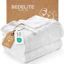 BEDELITE 100% Cotton Muslin Blankets for Adults - 4-Layer King Size Breathable and Lightweight Gauze Blanket for Couch, Bed, Travel and Summer, Soft & Cozy Gift for Women, White, 108"x90"