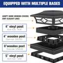 VOLISUN Solar Post Cap Lights: 6 - Pack Outdoor Deck Post Cap Lights Black for Dock Fence Waterproof 2 Color Modes,4x4/6x6 Wooden/Vinyl Posts