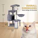 Xin Three Layer Cat Tree with Cat Condo and Two Hammocks,Grey